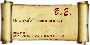 Brankó Emerencia névjegykártya